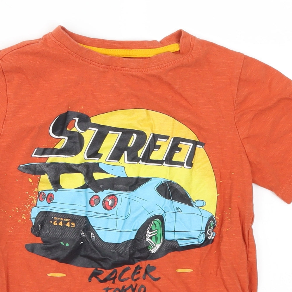 F&F Boys Orange   Basic T-Shirt Size 7-8 Years  - Street Racer Tokyo