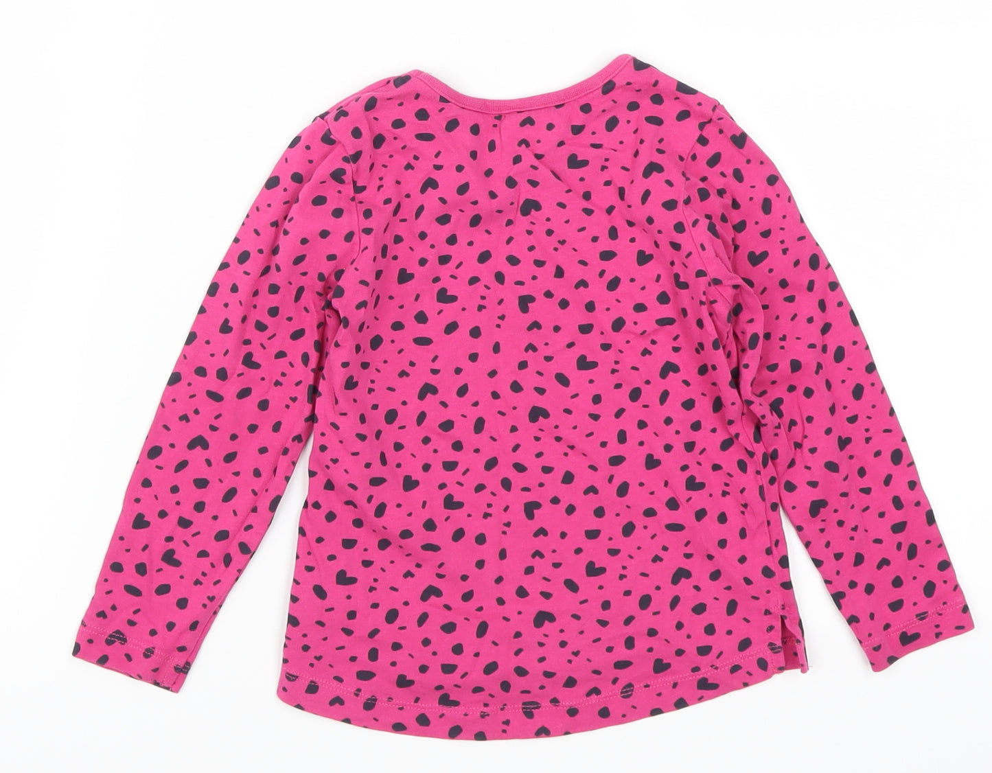 George Girls Pink   Basic T-Shirt Size 2-3 Years  - Hearts and Spots