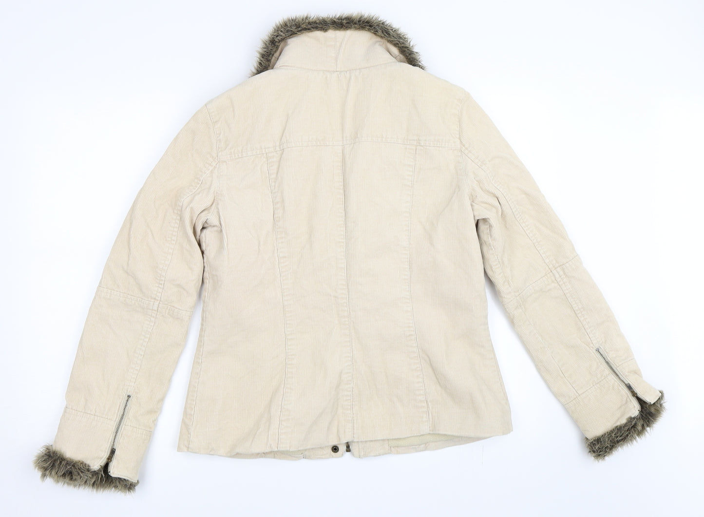 Principles Womens Beige  Corduroy Jacket Coat Size 14