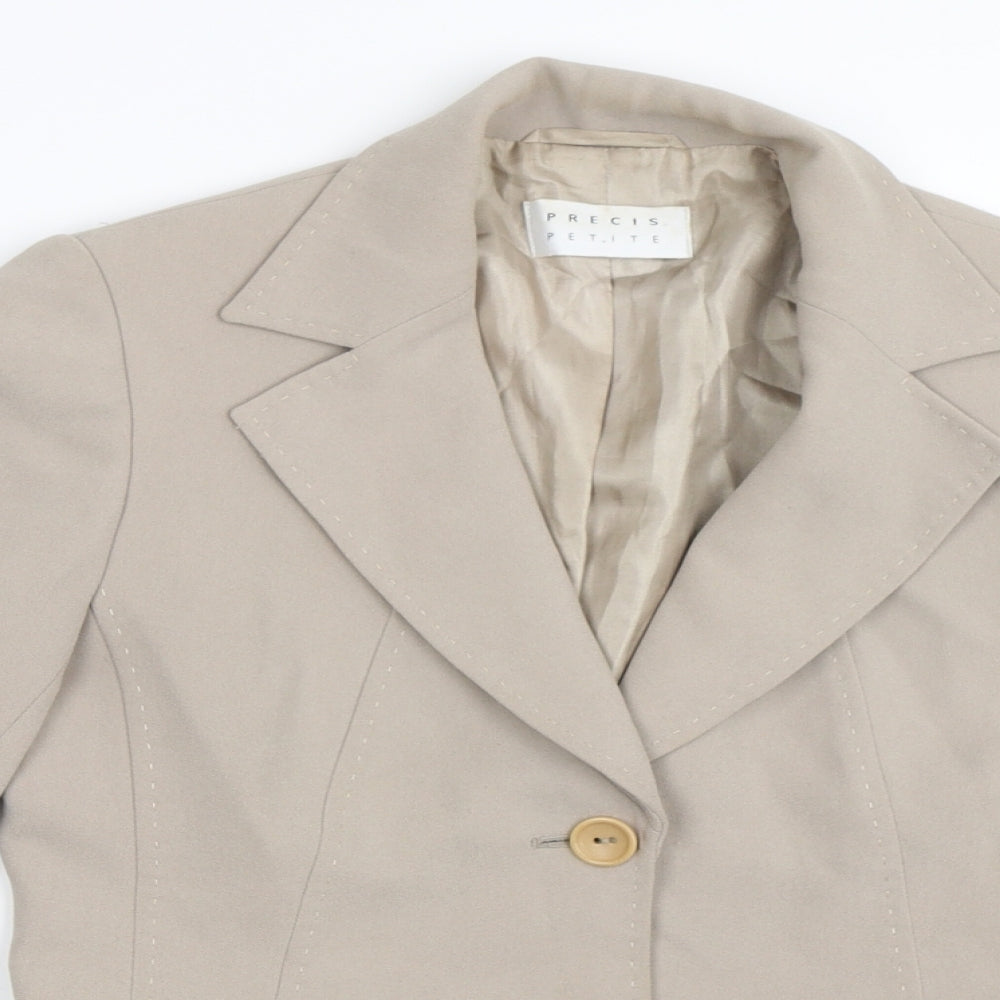 Precis Petite Womens Beige   Jacket Blazer Size 8
