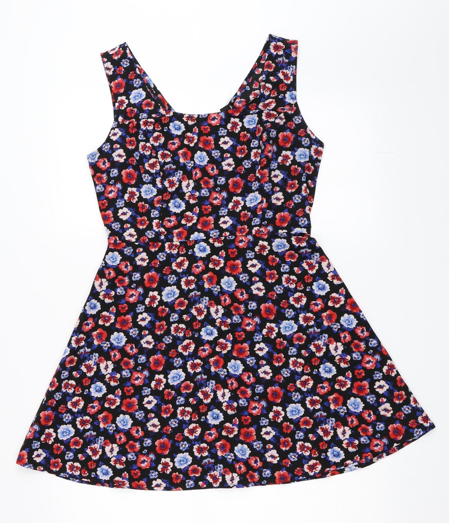 FOREVR 21 Womens Black Floral  Fit & Flare  Size M