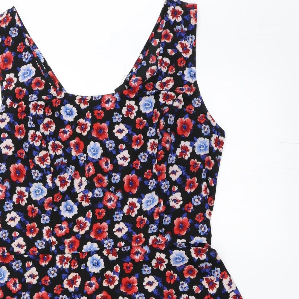FOREVR 21 Womens Black Floral  Fit & Flare  Size M