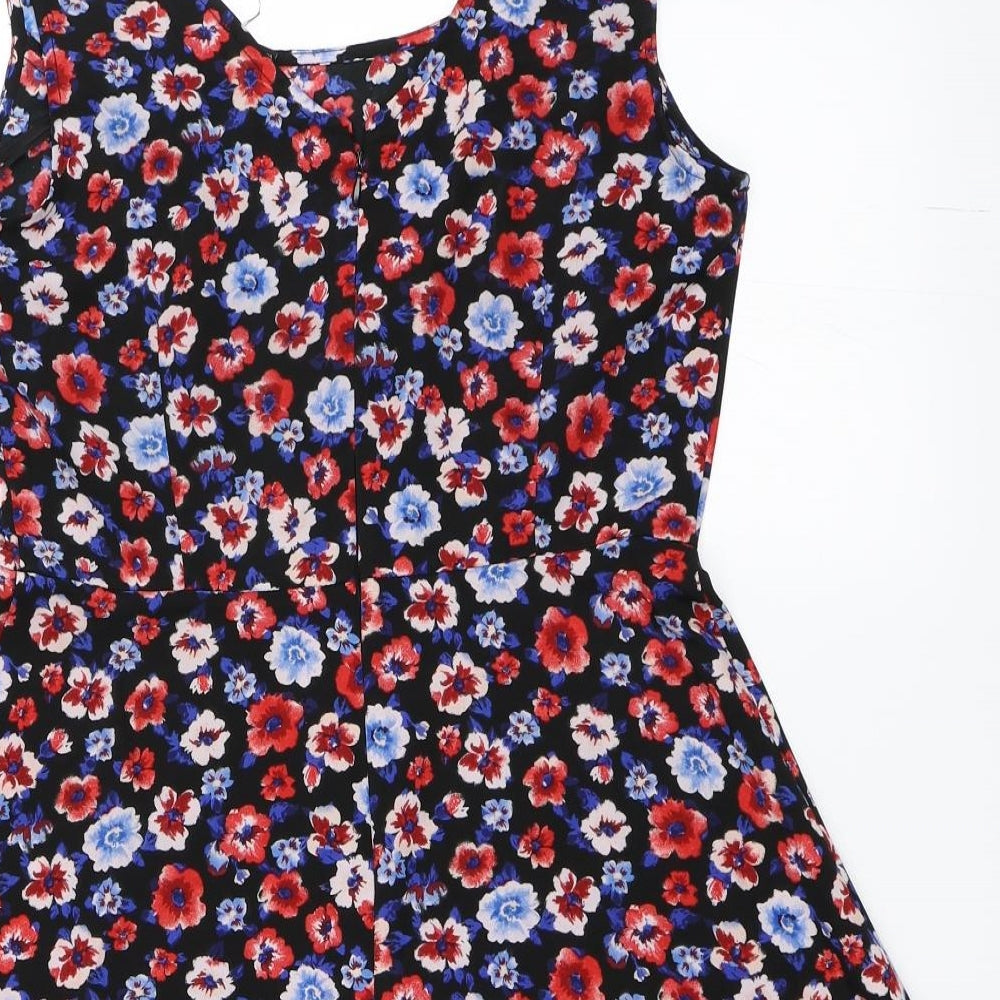FOREVR 21 Womens Black Floral  Fit & Flare  Size M