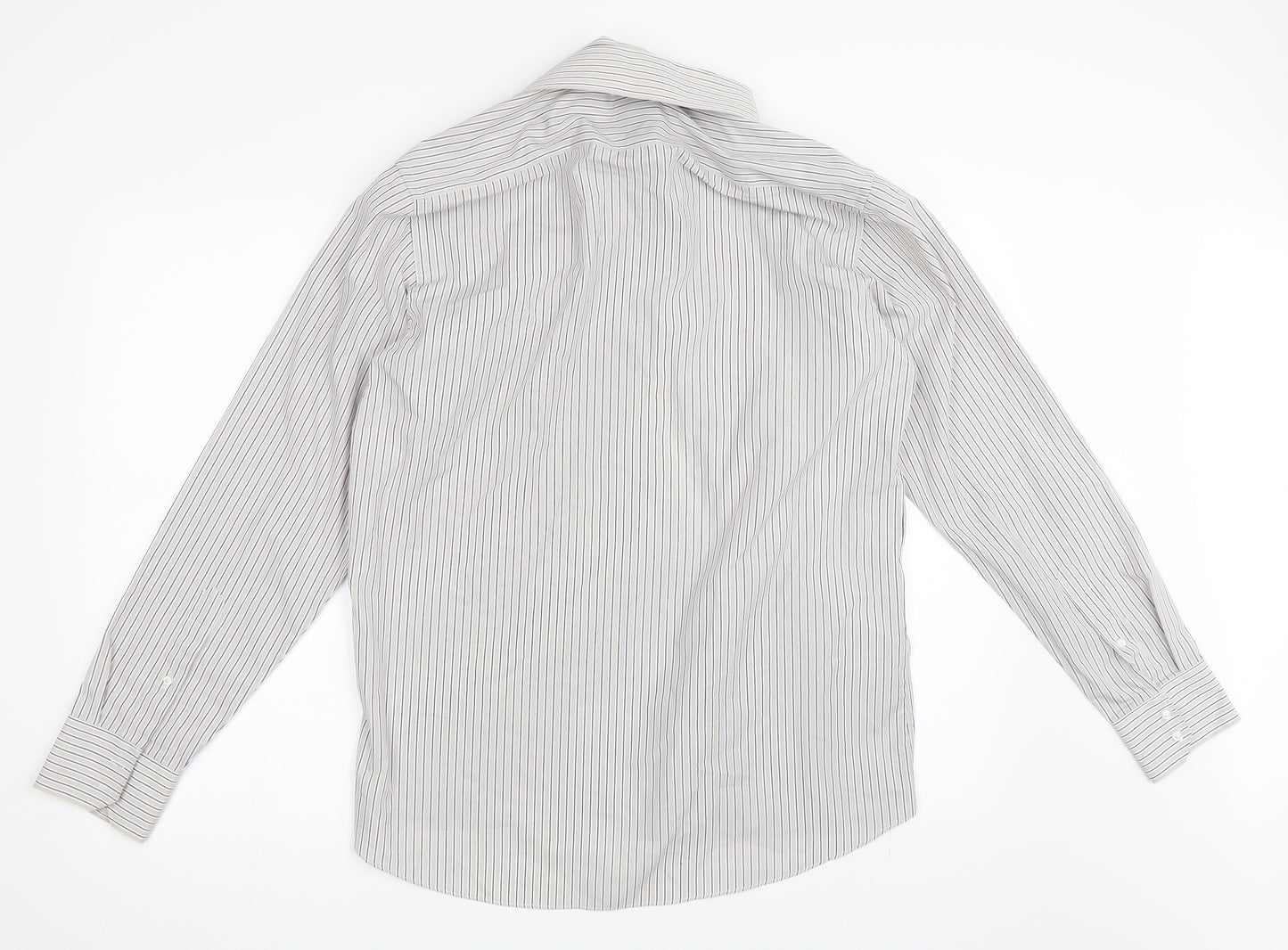 Taylor & Wright Mens Grey Striped   Dress Shirt Size 15.5
