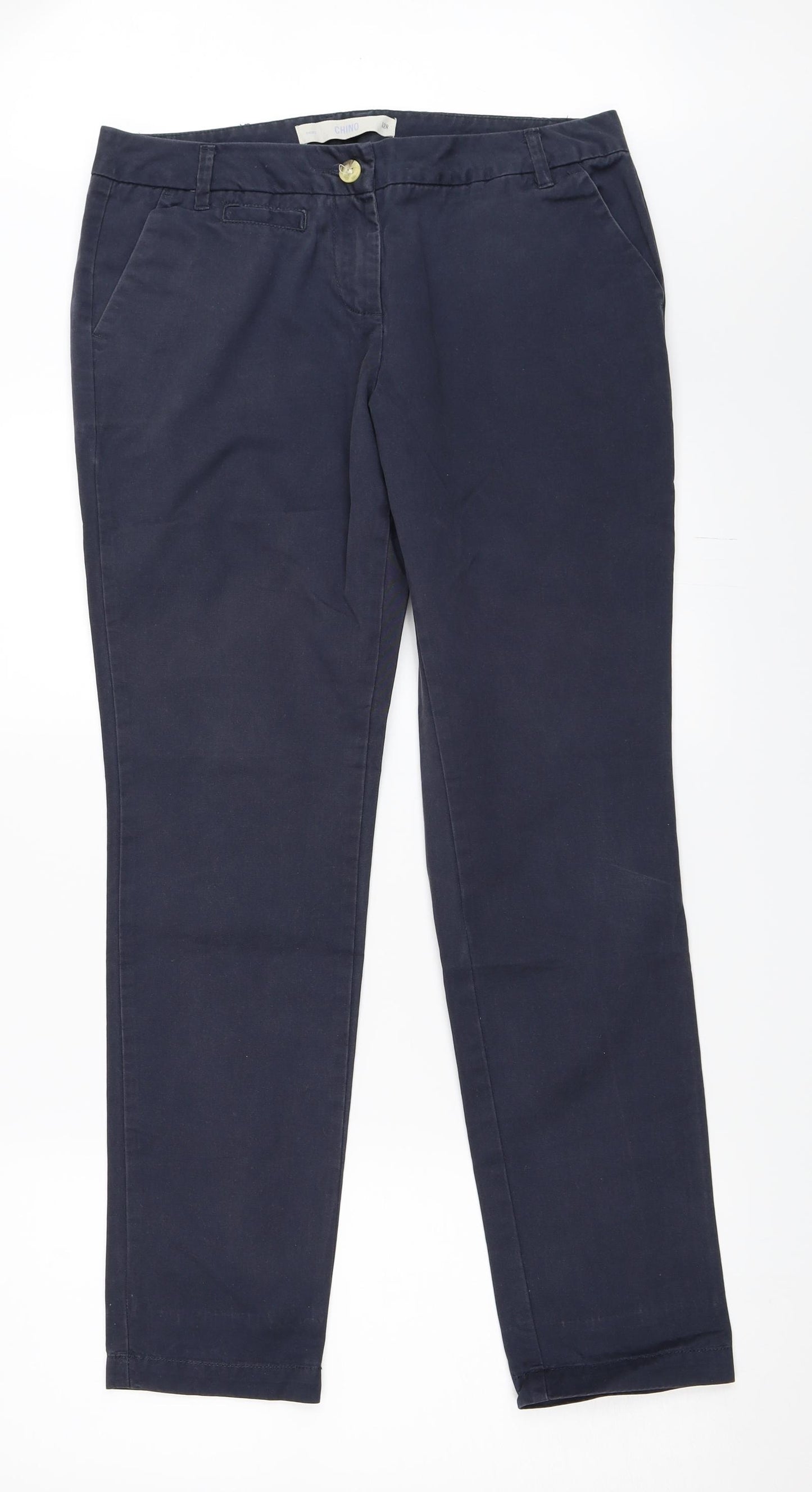 NEXT Womens Blue   Chino Trousers Size 12 L30 in