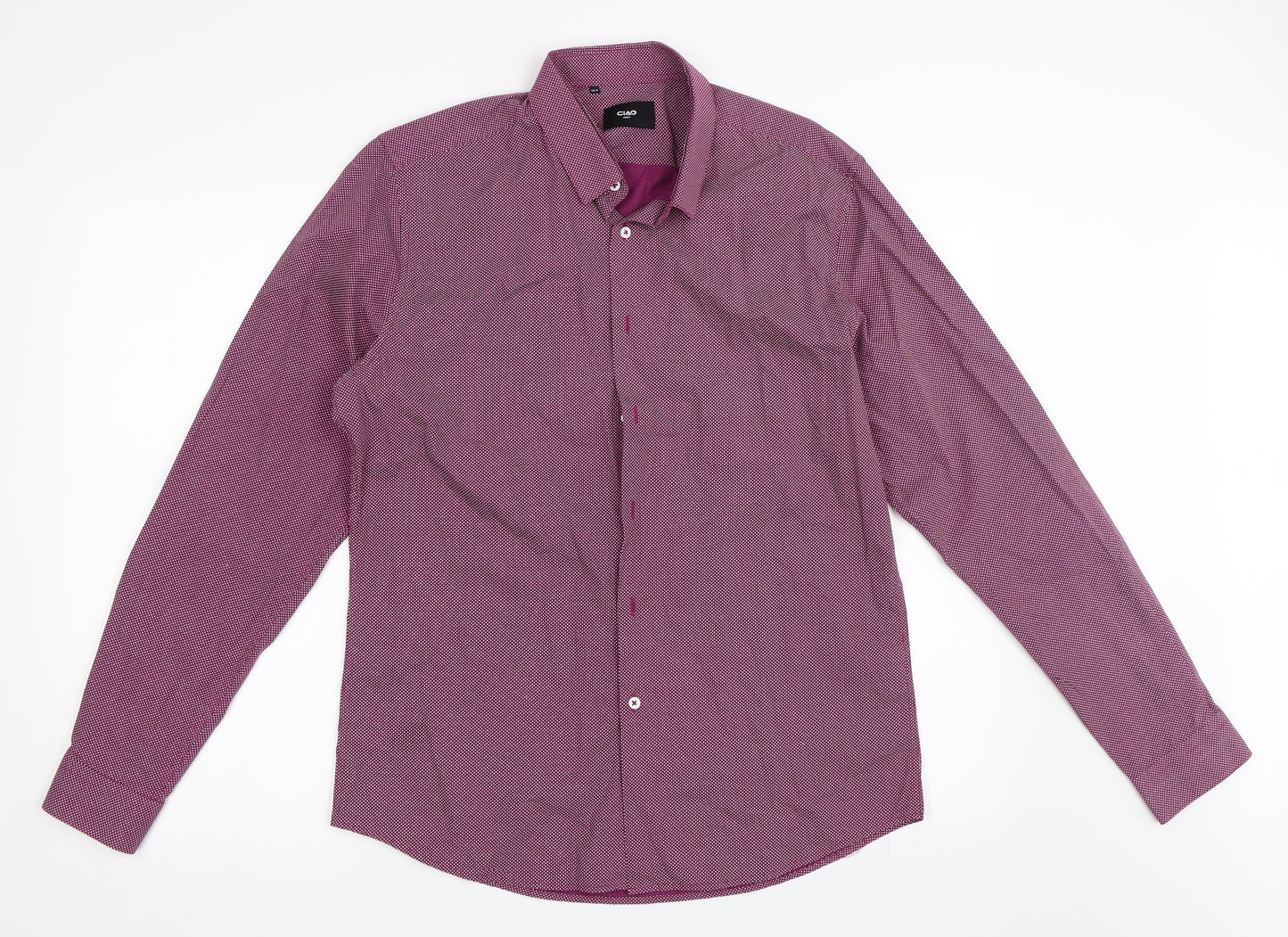 Ciao Mens Purple    Dress Shirt Size 15.5