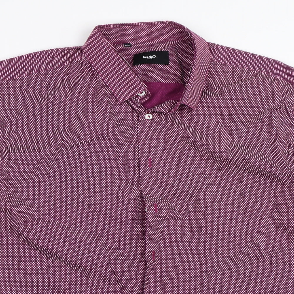 Ciao Mens Purple    Dress Shirt Size 15.5