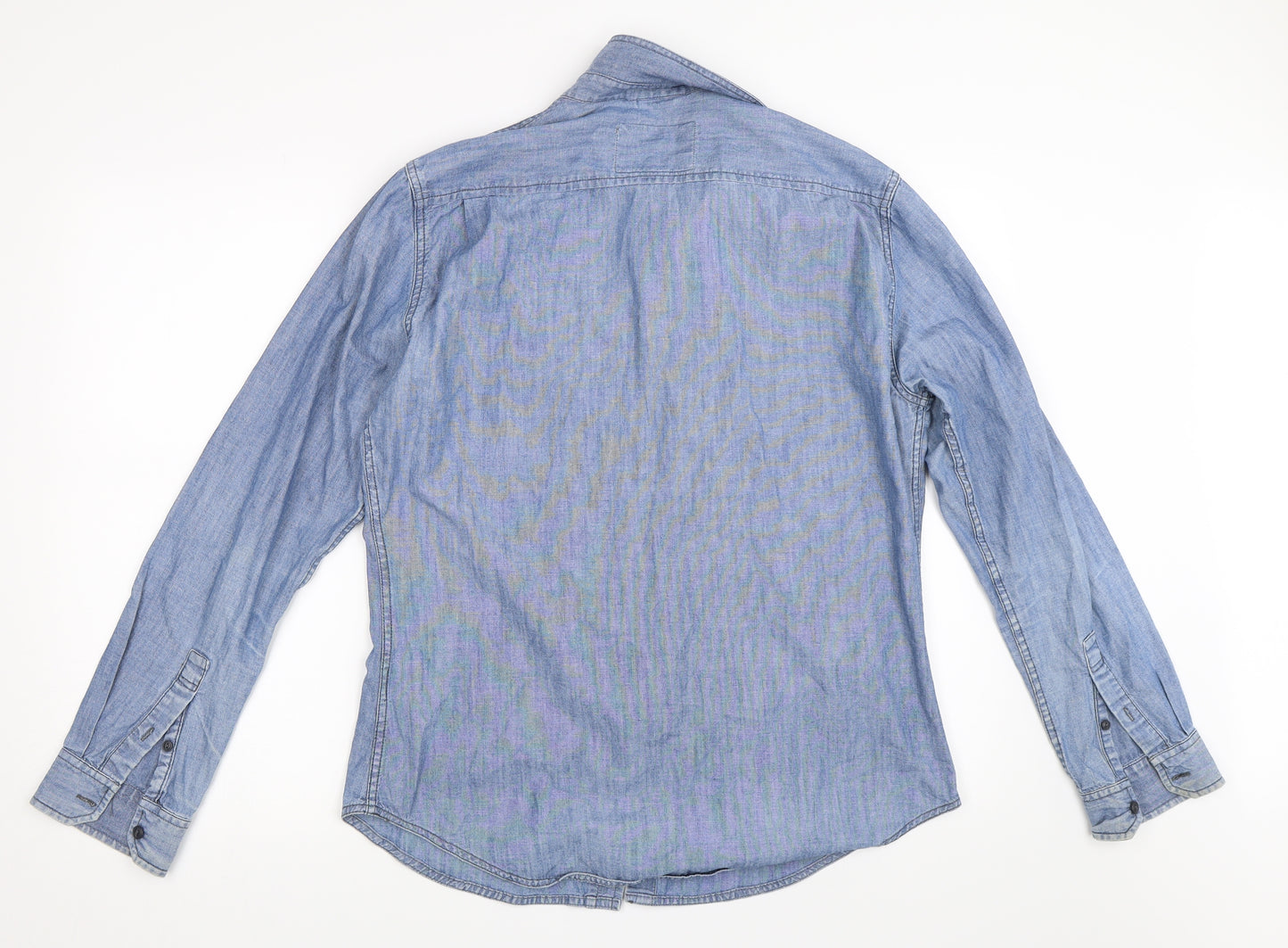 Debenhams Mens Blue  Denim  Button-Up Size M