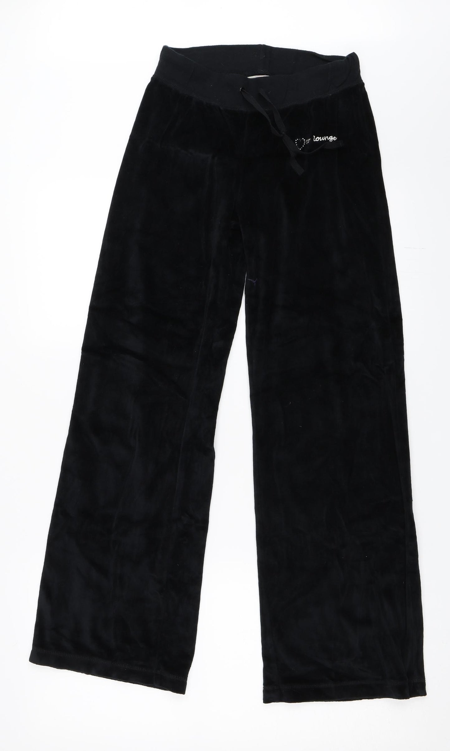 Primark Womens Black  Velour Sweatpants Trousers Size 8 L29 in