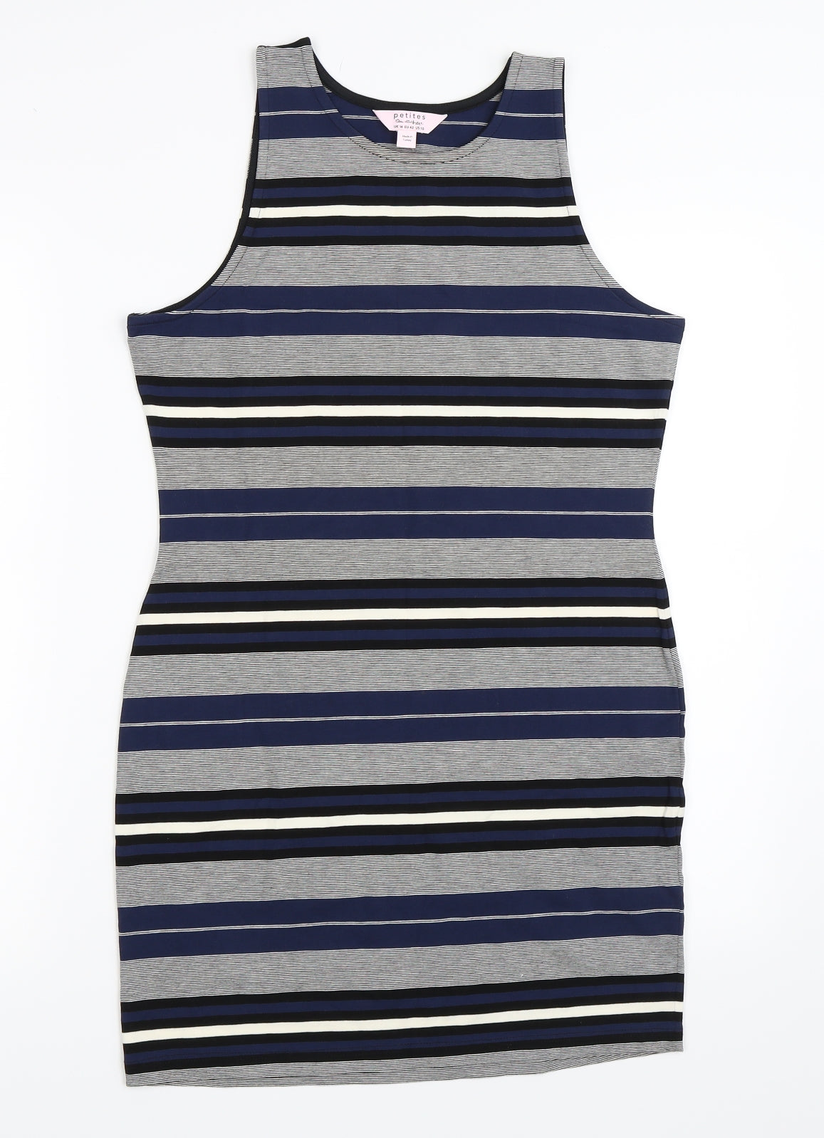 Miss Selfridge Womens Blue Striped  Bodycon  Size 14