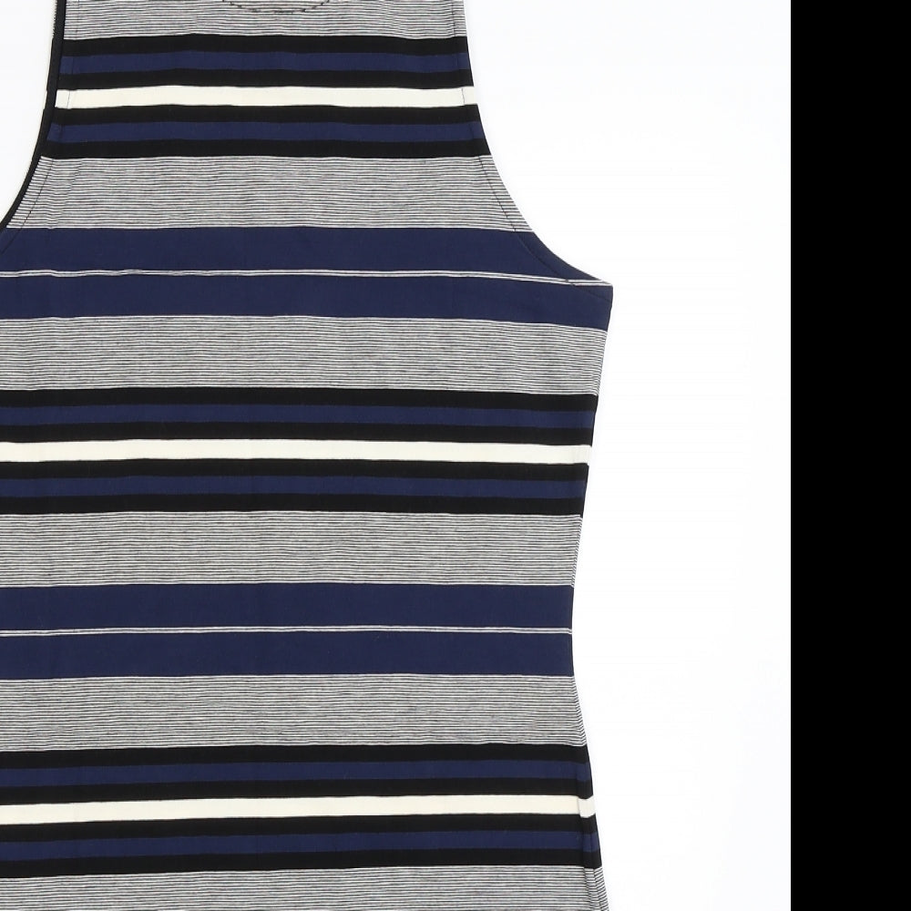 Miss Selfridge Womens Blue Striped  Bodycon  Size 14