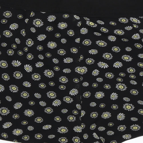 H&M Womens Black Floral  Hot Pants Shorts Size 10