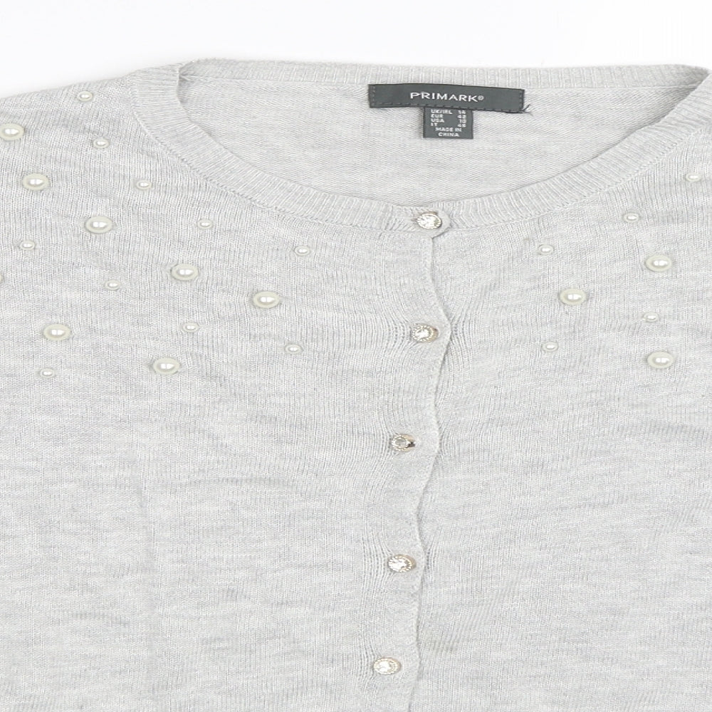 Primark Womens Grey   Cardigan Jumper Size 14