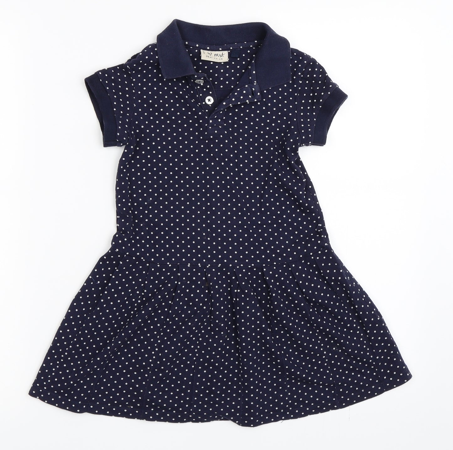 NEXT Girls Blue Polka Dot  Fit & Flare  Size 6 Years