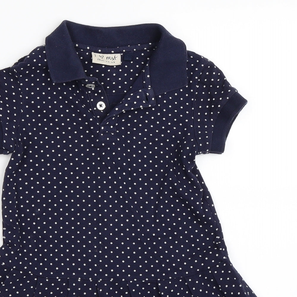 NEXT Girls Blue Polka Dot  Fit & Flare  Size 6 Years