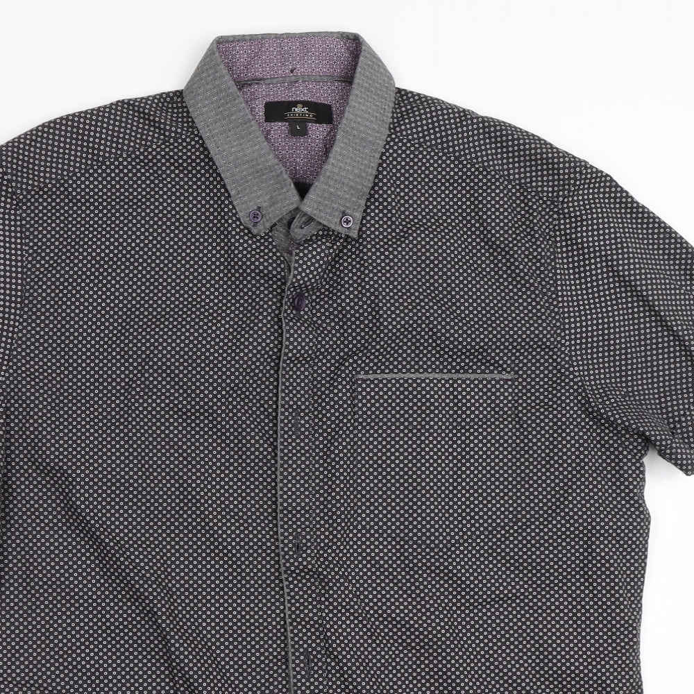 NEXT Mens Grey    Button-Up Size L