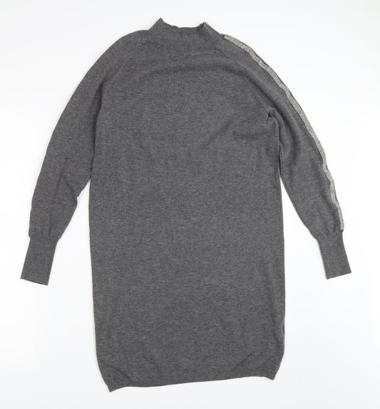 Front view of Primark women’s grey jumper dress, size XS