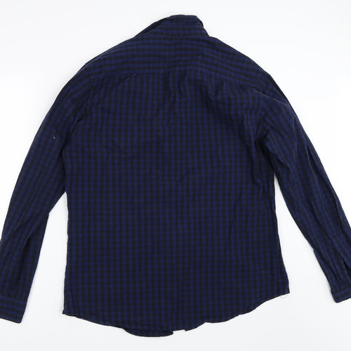 Industrialize Mens Blue Check   Button-Up Size L