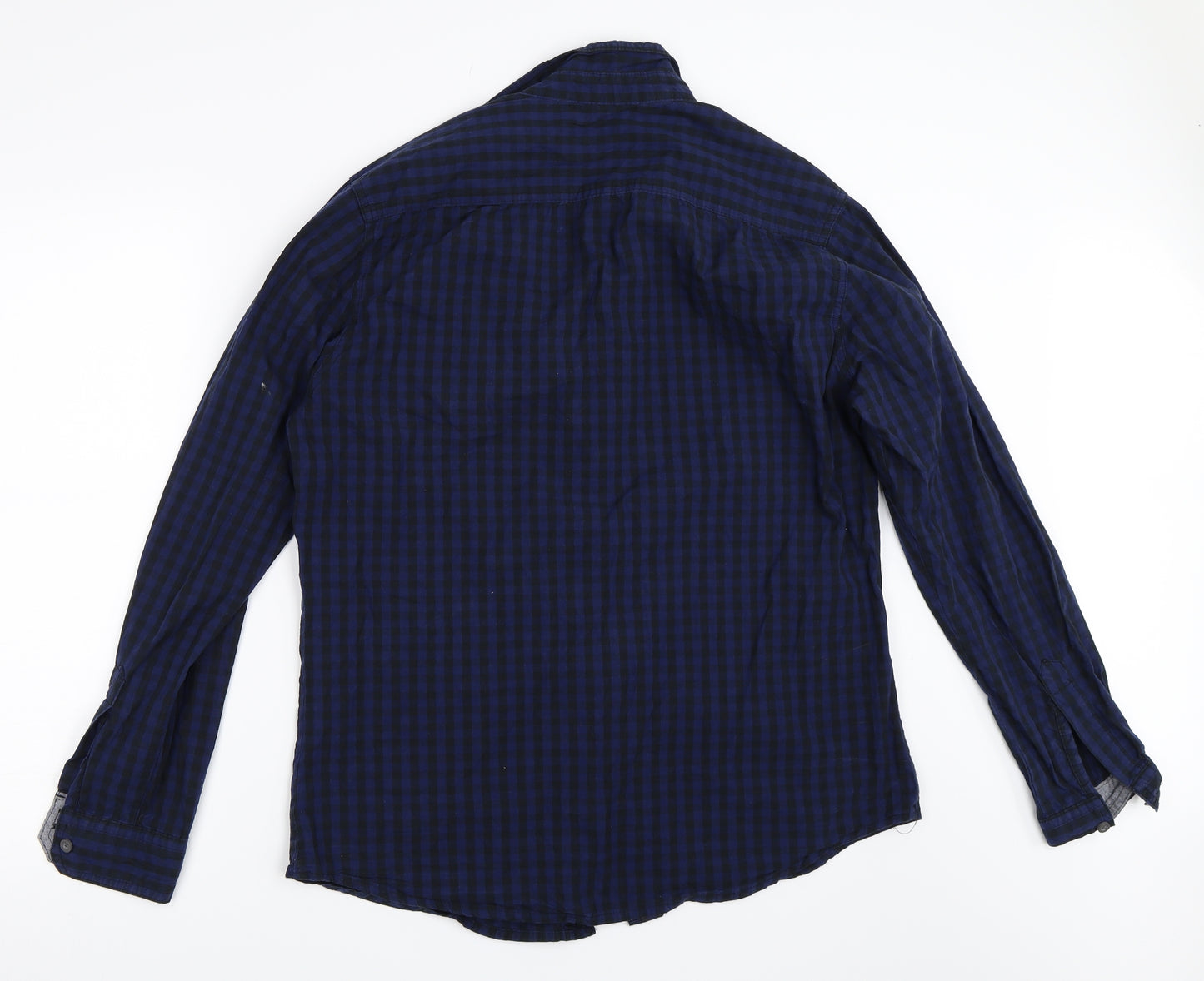 Industrialize Mens Blue Check   Button-Up Size L