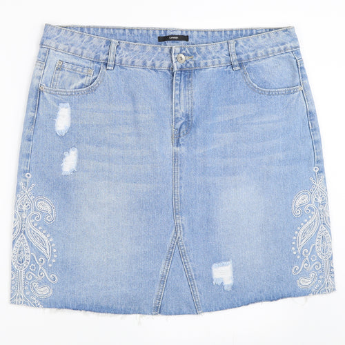 George Womens Blue  Denim Mini Skirt Size 16