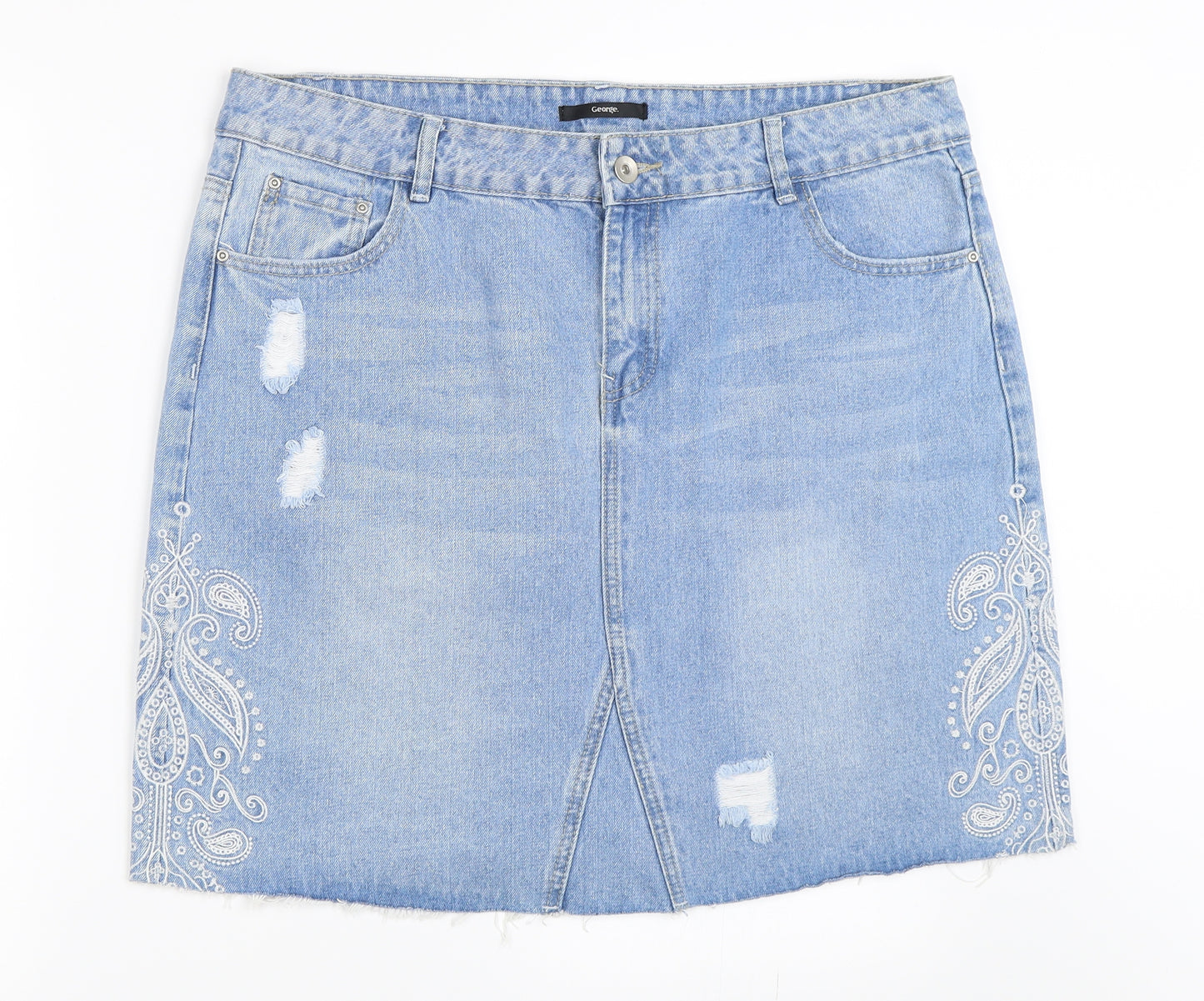 George Womens Blue  Denim Mini Skirt Size 16