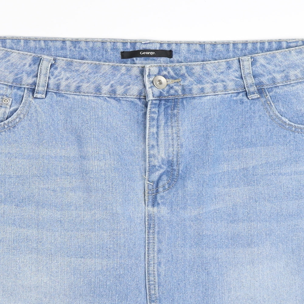 George Womens Blue  Denim Mini Skirt Size 16