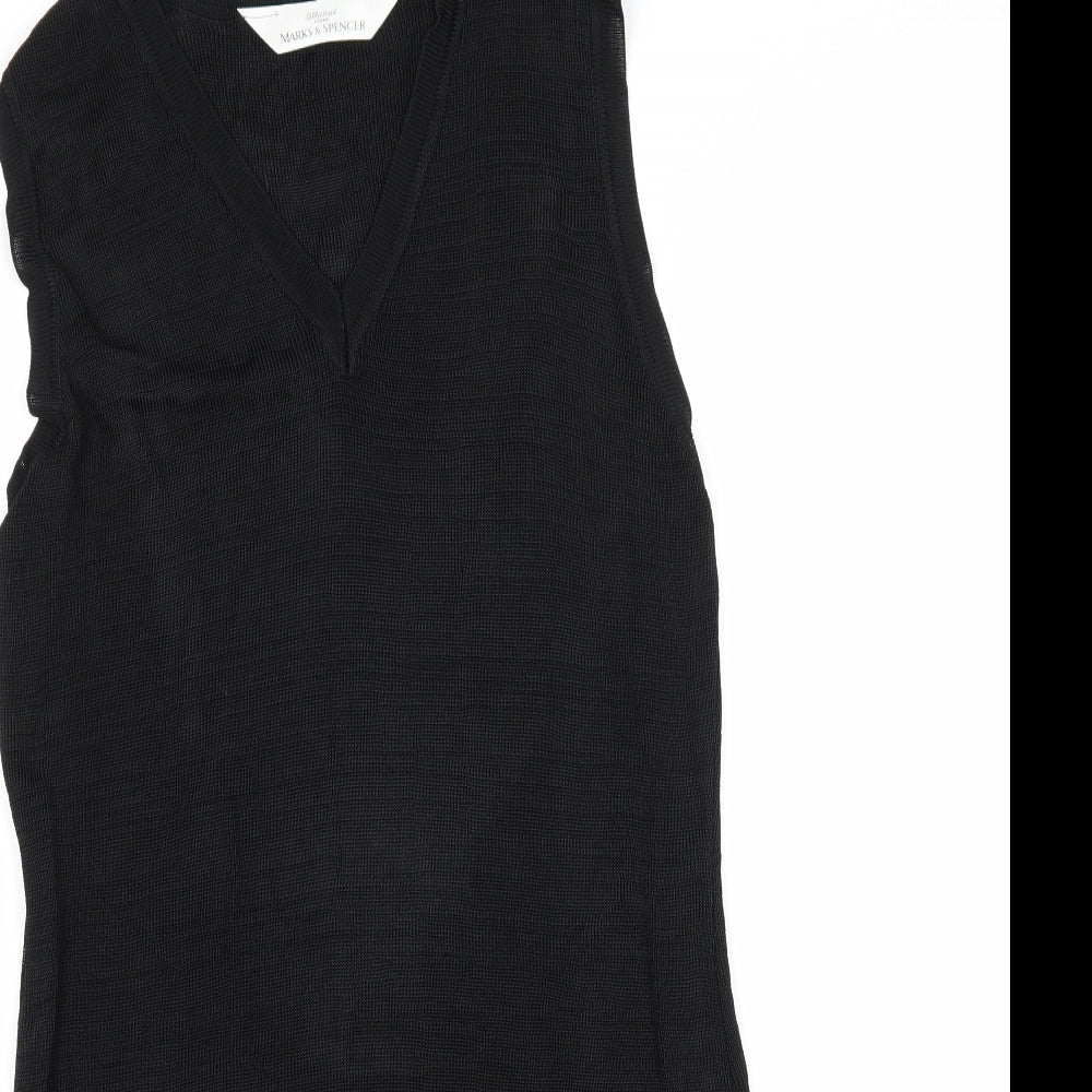 St Michael  Womens Black  Knit Pullover Jumper Size 16