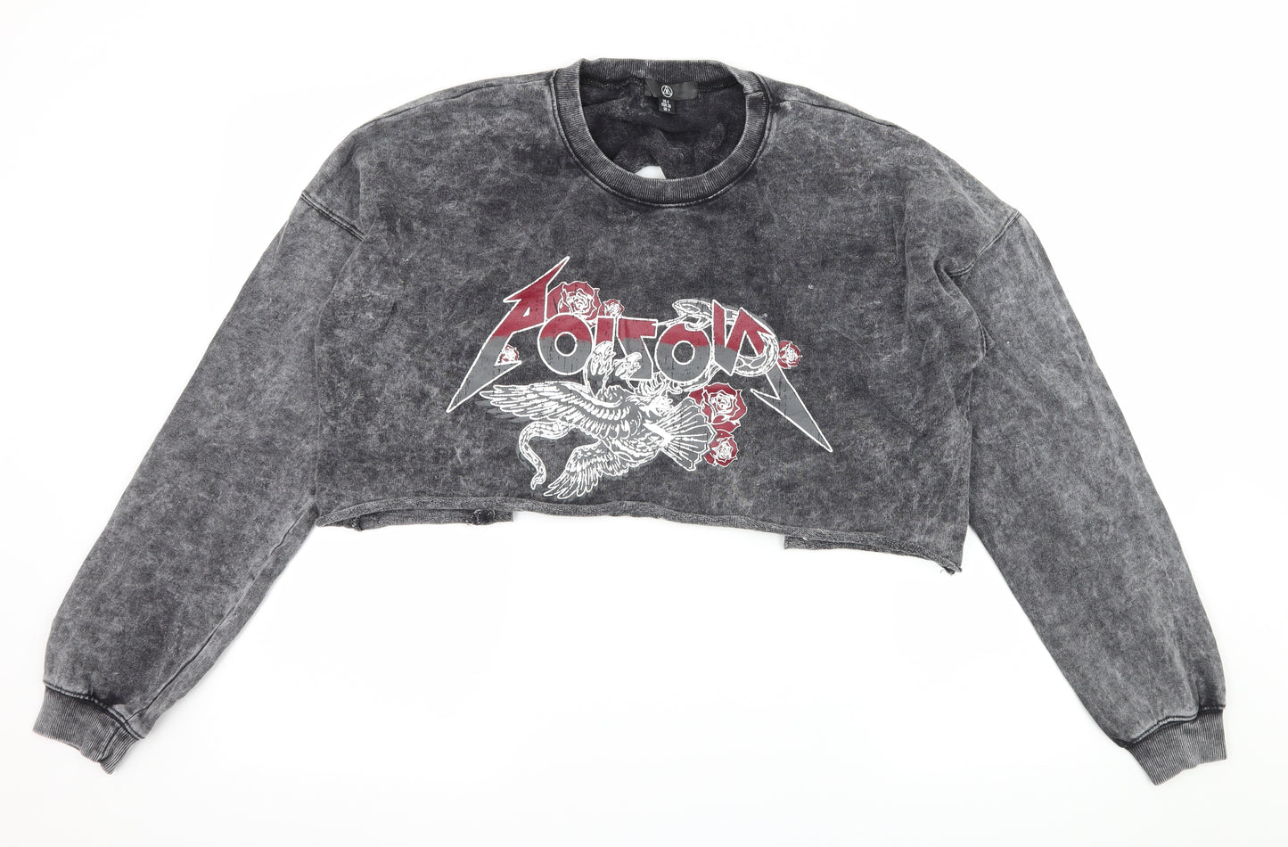 Missguided Womens Grey  Jersey Pullover Sweatshirt Size 8  - Eagle
