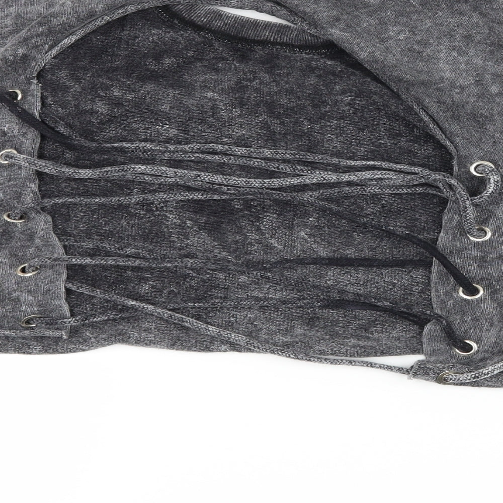 Missguided Womens Grey  Jersey Pullover Sweatshirt Size 8  - Eagle