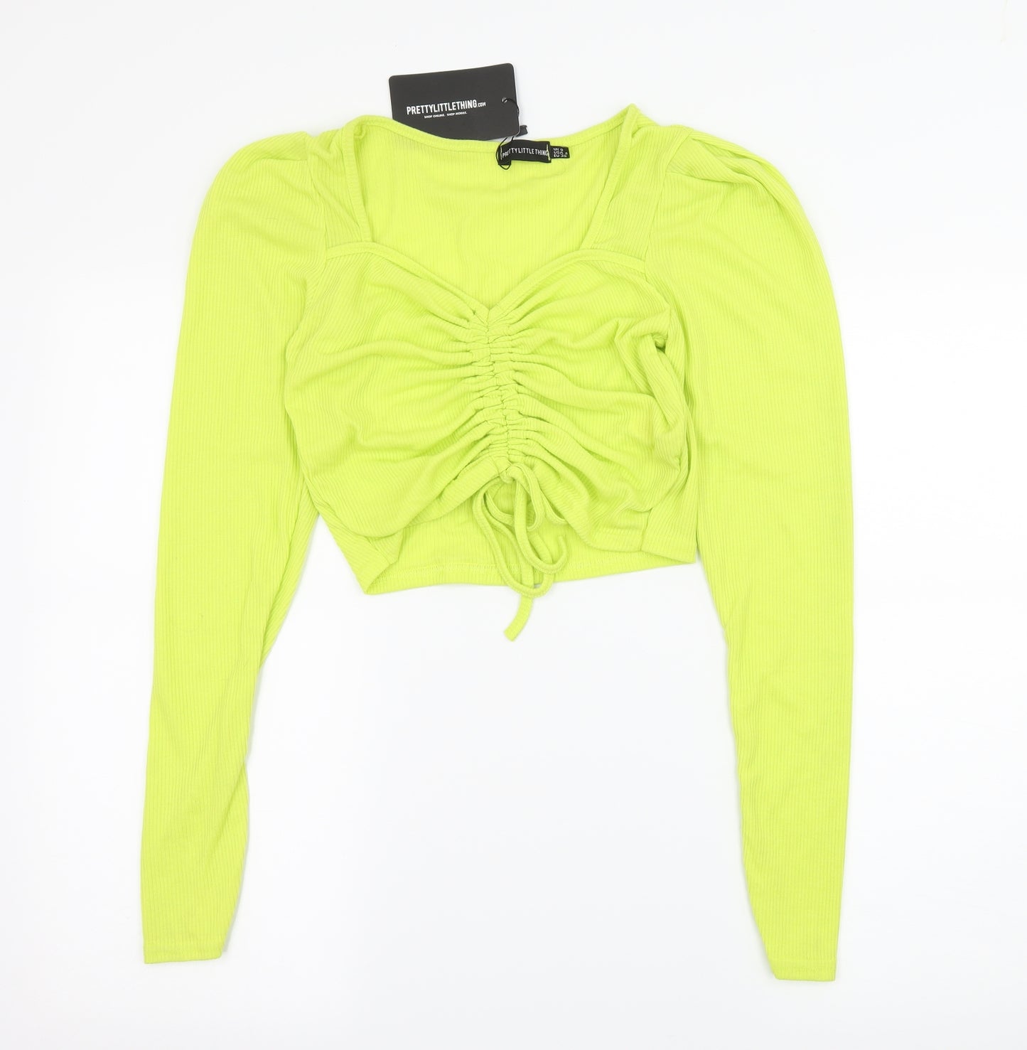 PRETTYLITTLETHING Womens Green  Jersey Basic T-Shirt Size 8
