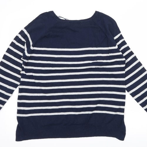 Marks and Spencer Womens Blue Striped Knit Pullover Jumper Size M