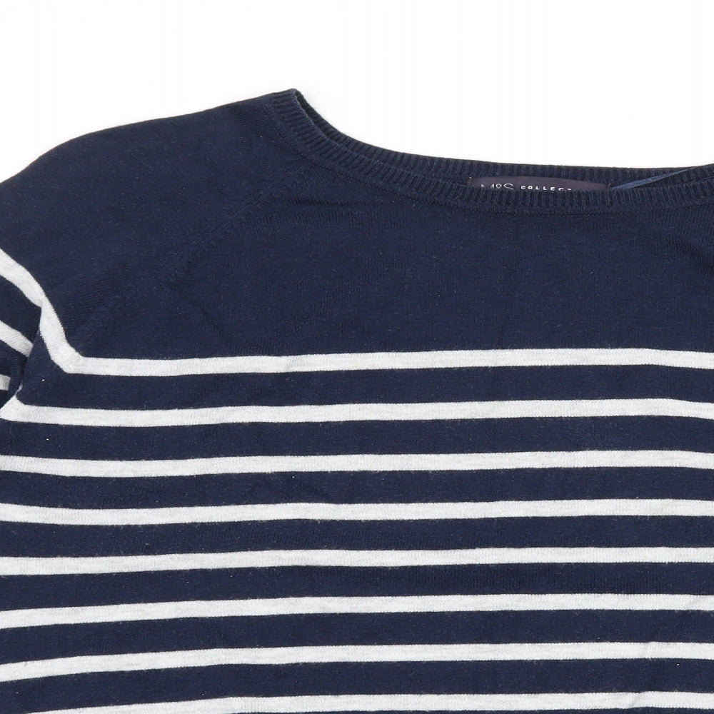 Marks and Spencer Womens Blue Striped Knit Pullover Jumper Size M