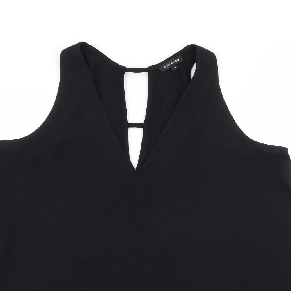 River Island Womens Black   Camisole Tank Size 8  - Cut out back