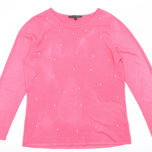 Bonmarché Womens Pink  Knit Pullover Jumper Size 14