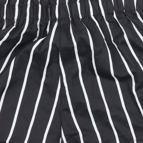 SheIn Womens Black Striped  Paperbag Shorts Size XS