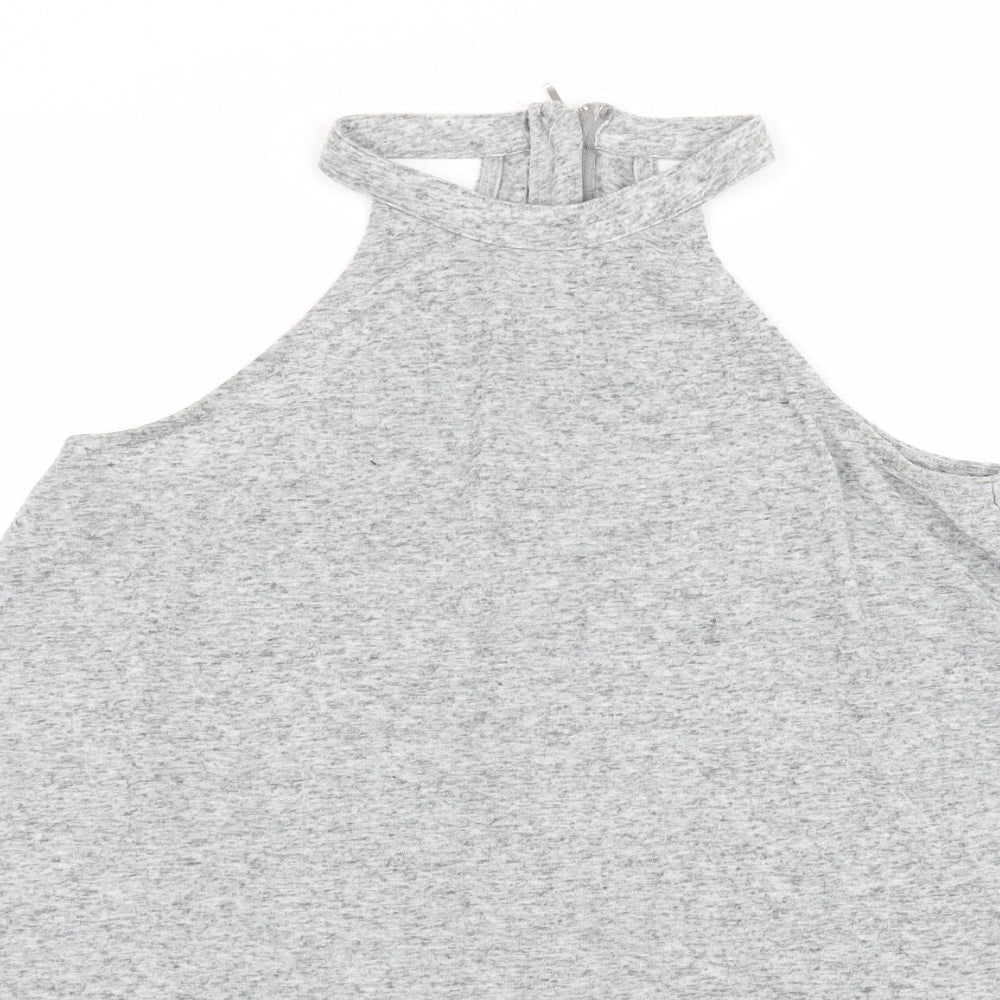 New Look Womens Grey  Jersey Basic Tank Size 6
