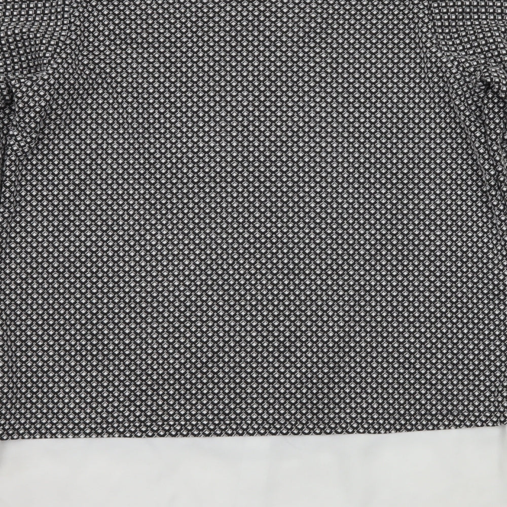 Dorothy Perkins Womens Black Geometric Jersey Basic Blouse Size 8
