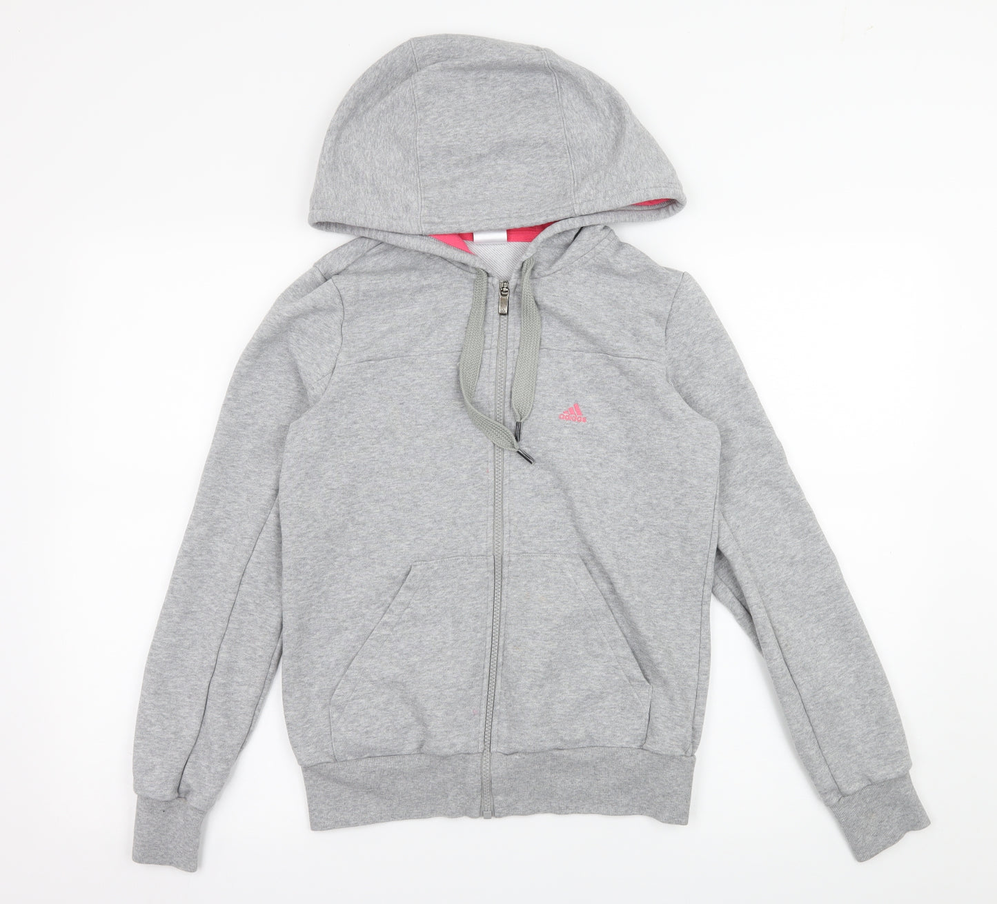 adidas Womens Grey  Jersey Full Zip Hoodie Size XS