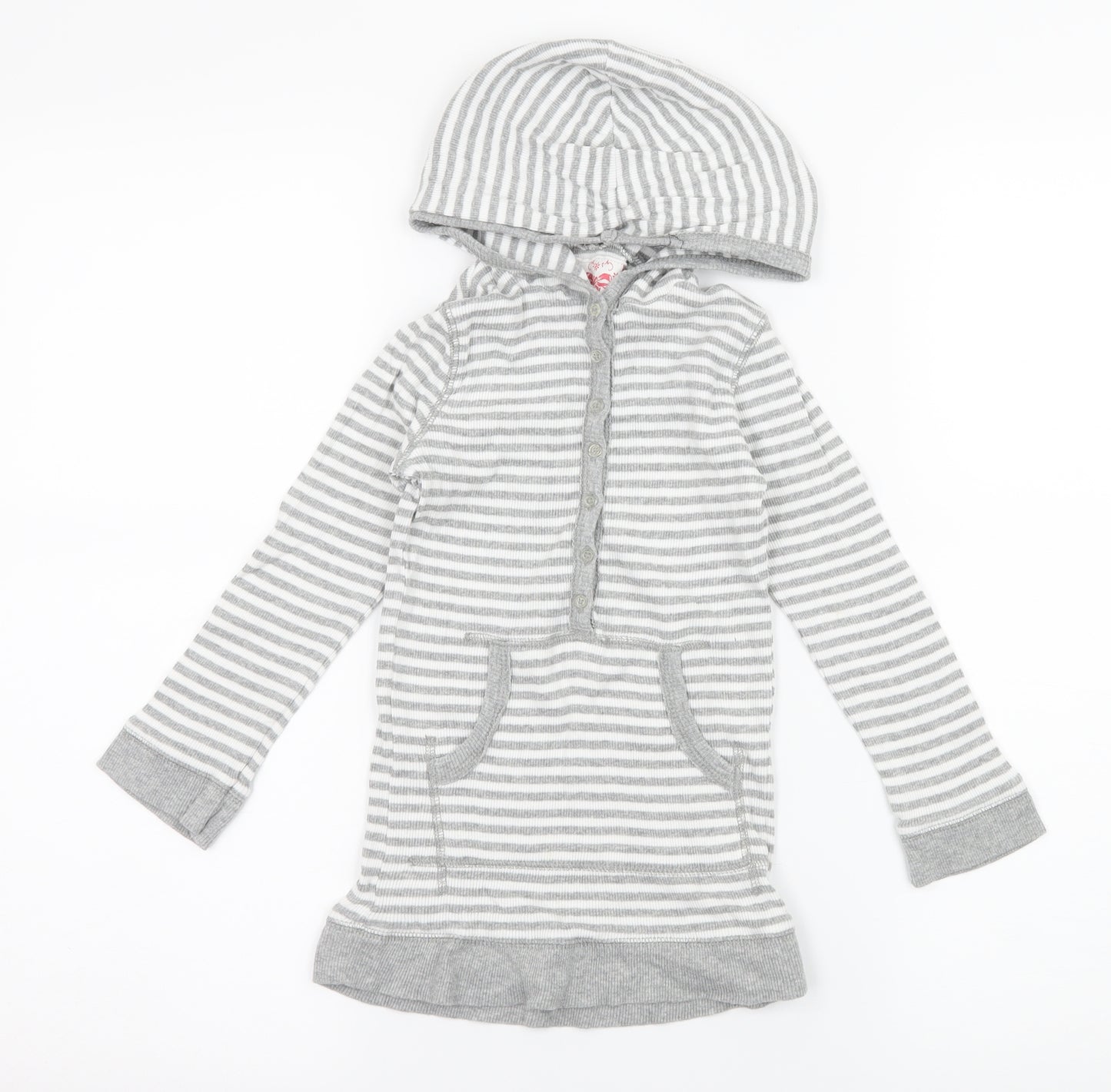 Cherokee Girls Grey Striped Jersey Basic T-Shirt Size 9-10 Years