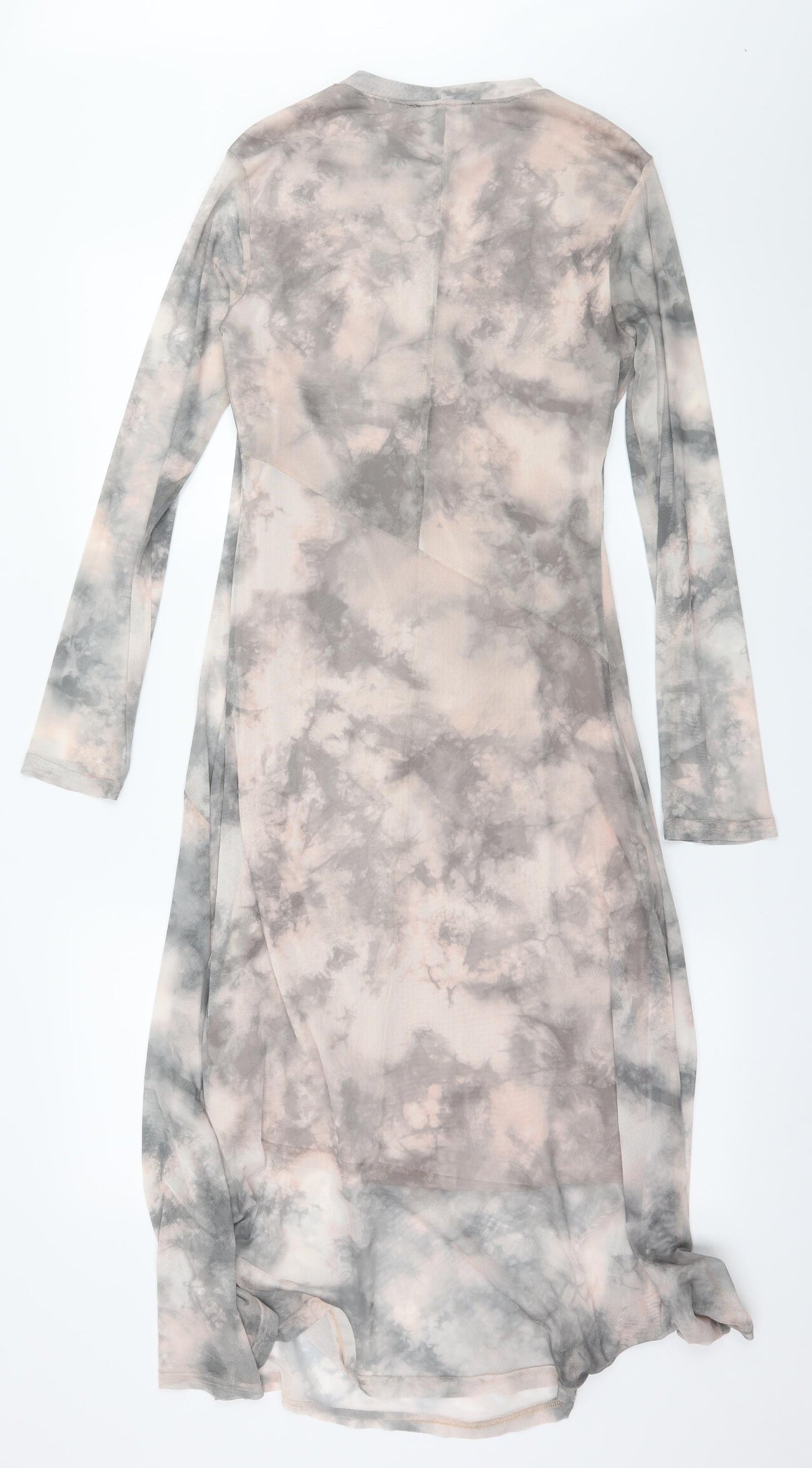 Primark Womens Pink Geometric Mesh T-Shirt Dress  Size 12  - Tie dye