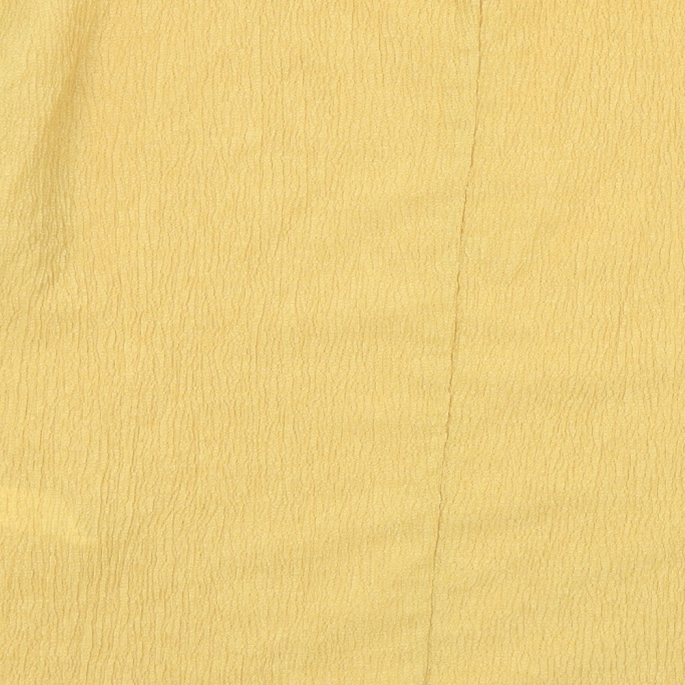 Zara Womens Yellow  Jersey Basic T-Shirt Size S  - Knot Detail