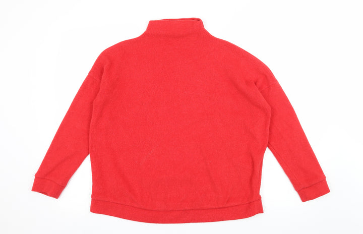 New Look Womens Red  Fleece Pullover Sweatshirt Size S