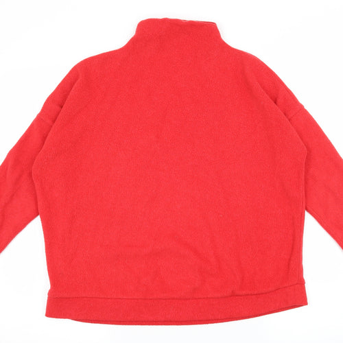 New Look Womens Red  Fleece Pullover Sweatshirt Size S