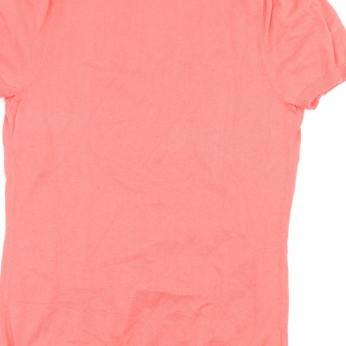 NEXT Womens Orange Floral Knit Basic T-Shirt Size 10
