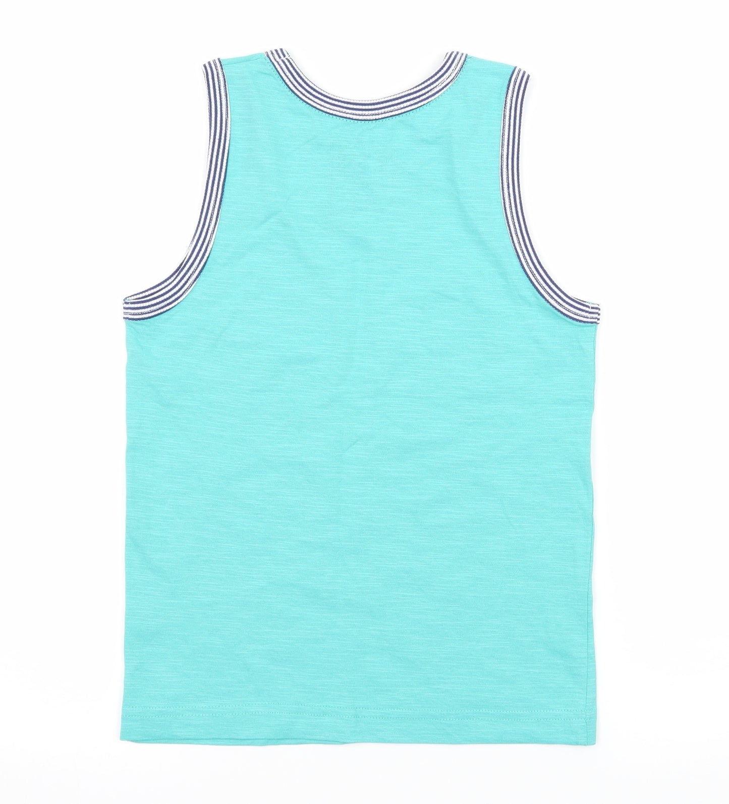 Matalan Boys Blue  Jersey Basic Tank Size 8 Years  - Cali Vibes