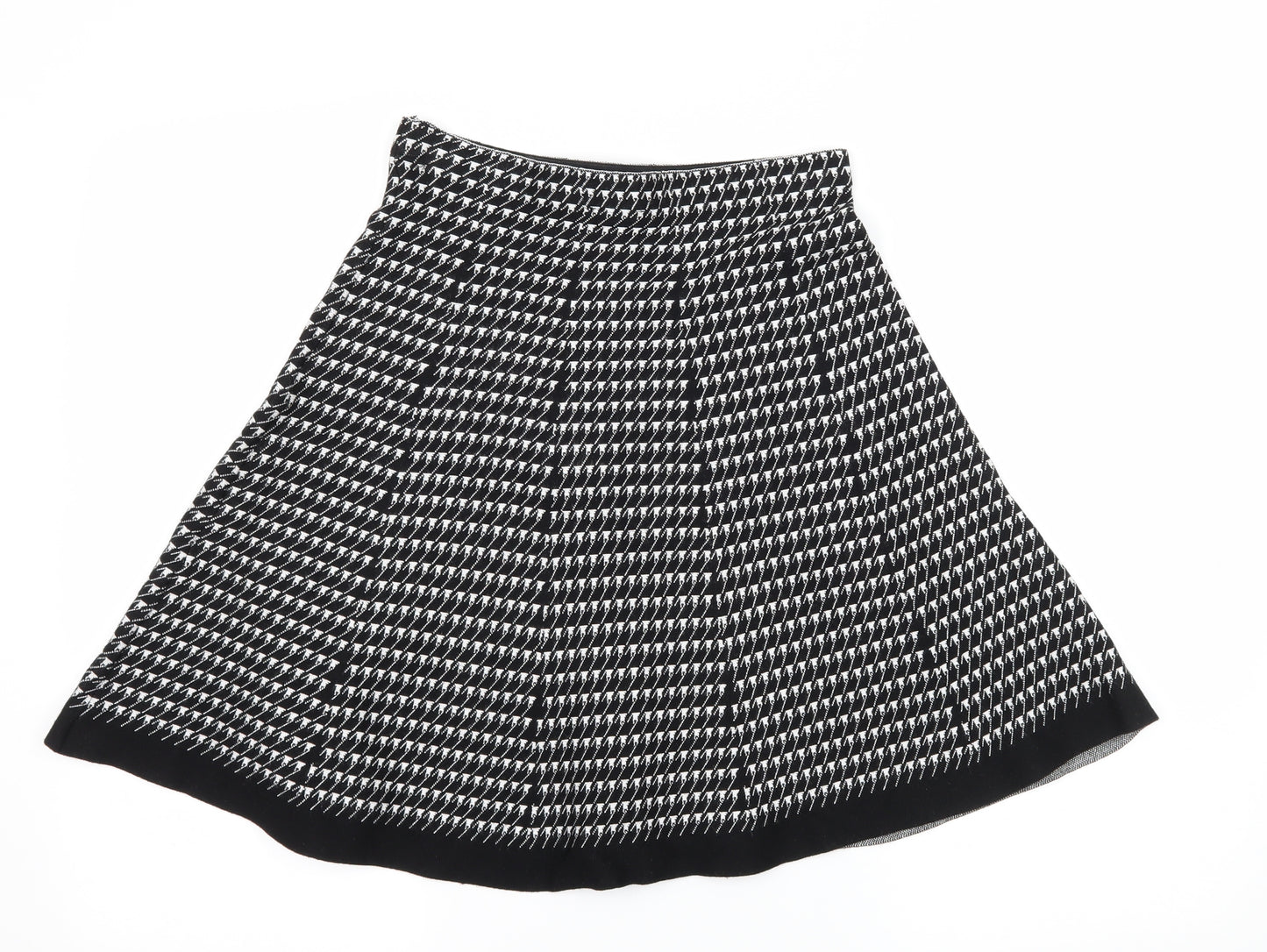 Vila Milano Womens Black Houndstooth Knit Flare Skirt Size S