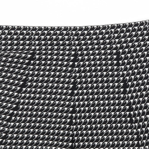 Vila Milano Womens Black Houndstooth Knit Flare Skirt Size S