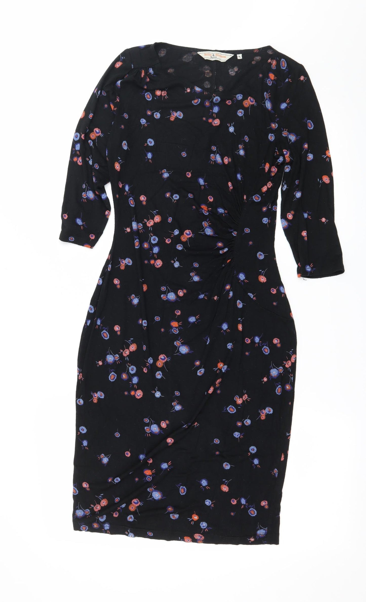 Billie & Blossom Womens Black Floral Jersey Bodycon  Size 8