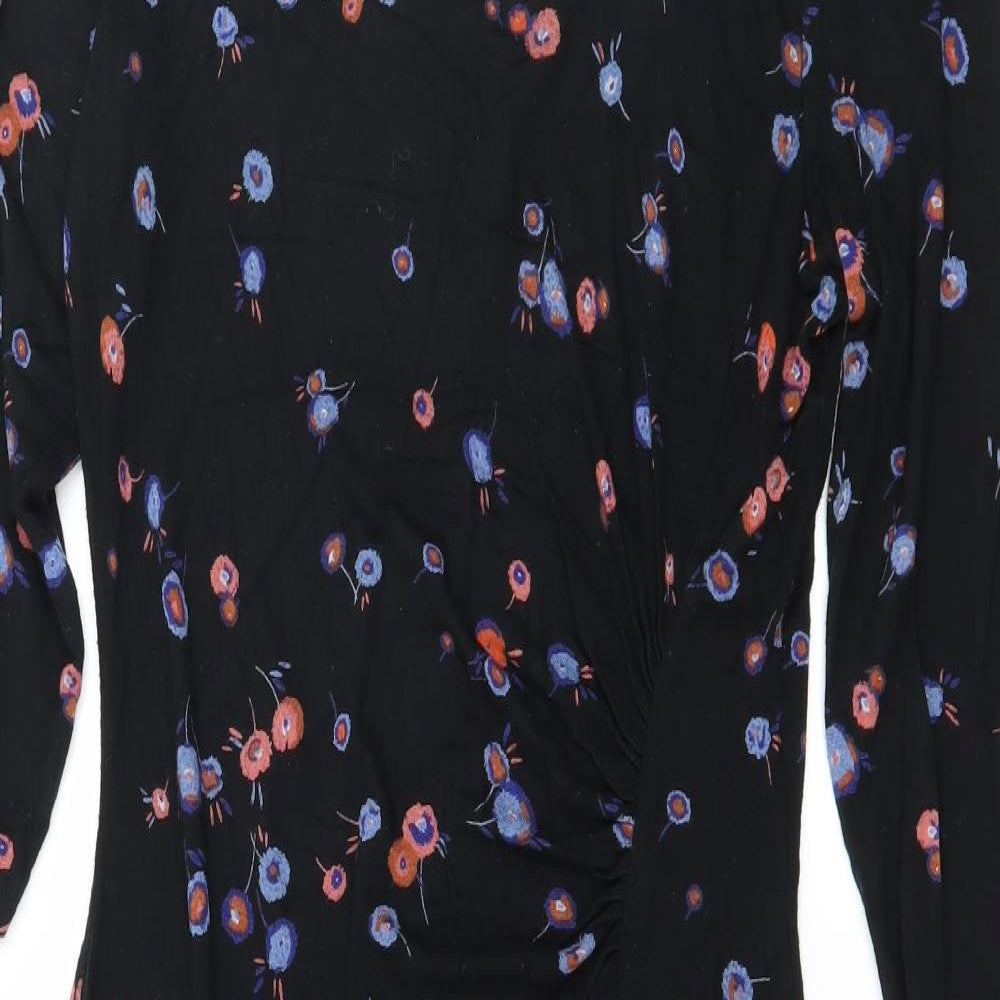 Billie & Blossom Womens Black Floral Jersey Bodycon  Size 8