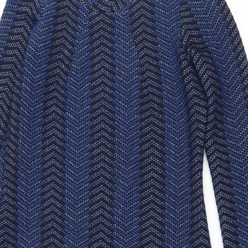 Marks and Spencer Womens Blue Striped Jersey Sheath  Size 12